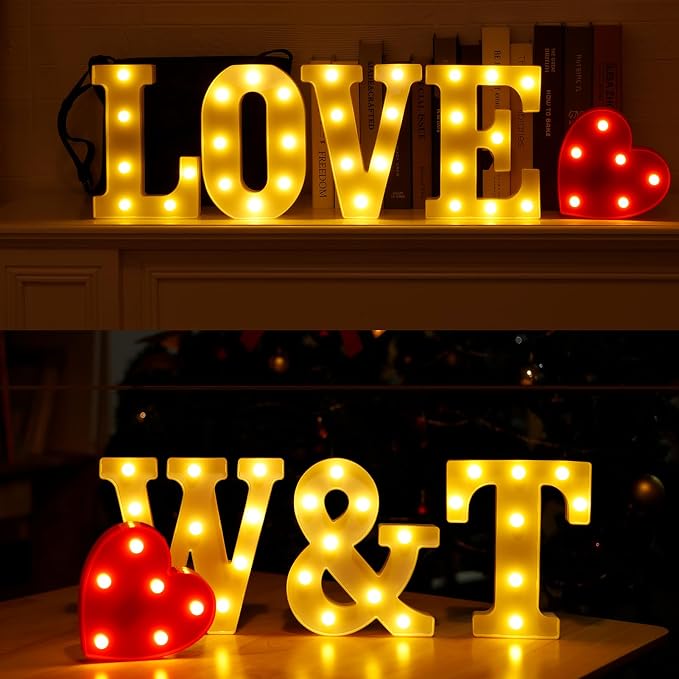Love LED Marquee Letters, Warm White Light Up Letters, Battery Operated Love - Image 4