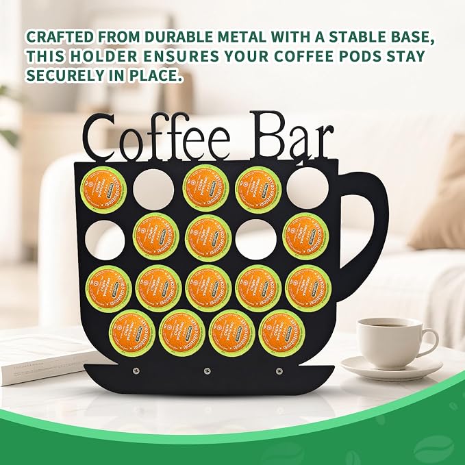 KingLive K Cups Holder Coffee Pod Holder Display, Coffee Bar Design Metal Stand - Image 5