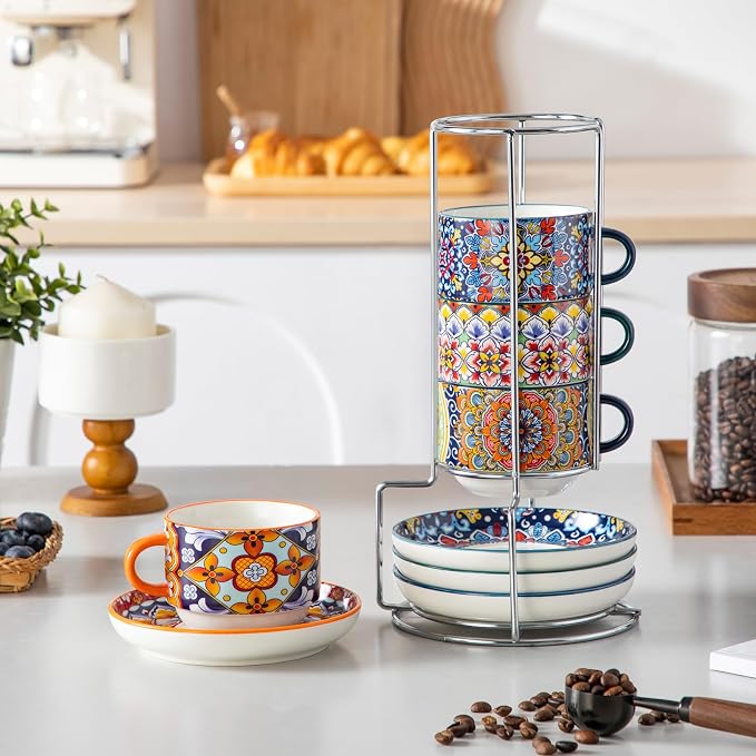 vancasso 8 Oz Stackable Espresso Cups - Image 7