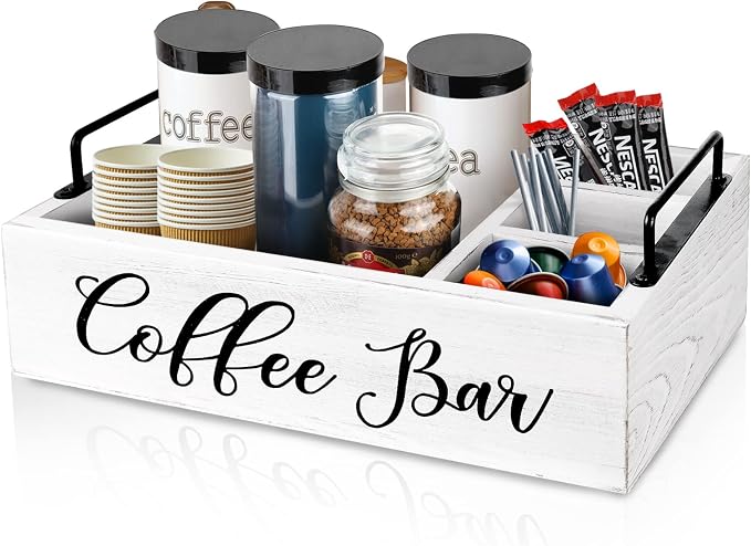 MINCORD Coffee Station Organizer Wooden Coffee Bar Holder Accessories by MINCORD