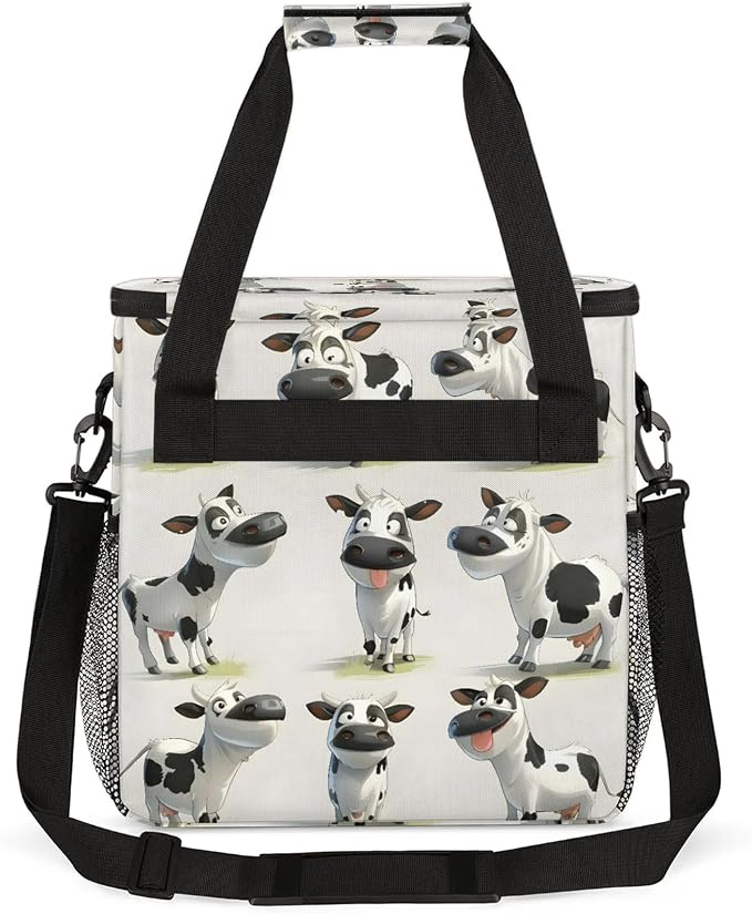 Cow Farm Animal Coffee Maker Carring Bag, Large Insulated Storage Organizer - Image 5