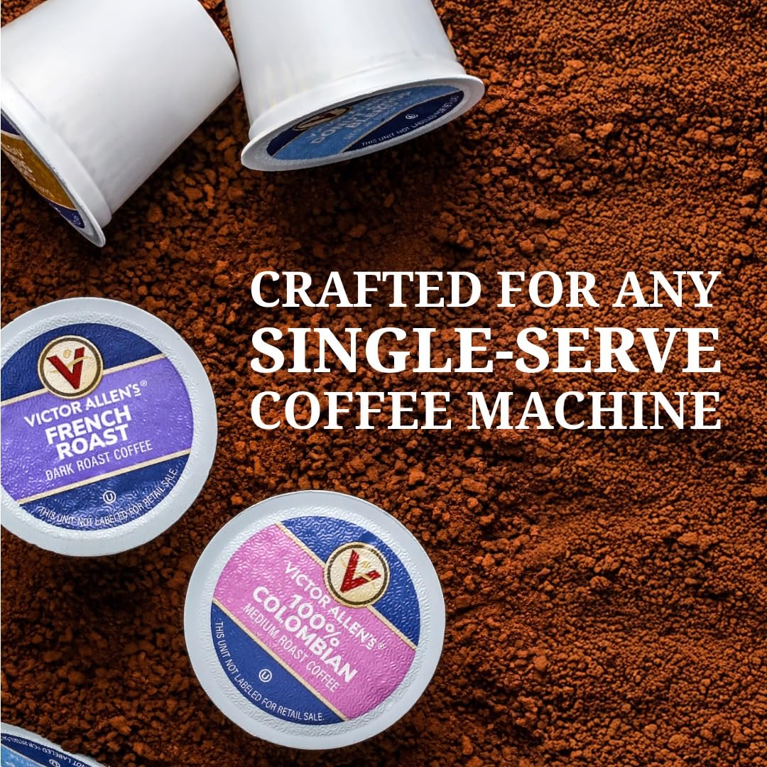 Victor Allen's Coffee Variety Pack (Kona Blend, Italian Roast, Seattle Dark, Caramel Macchiato), 96 Count, Single Serve Coffee Pods for Keurig K-Cup Brewers