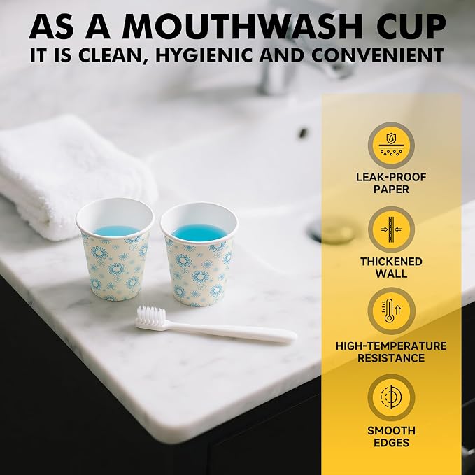 RACETOP Paper Cups 3 oz, Bathroom Cups 3 oz, Disposable Bathroom Paper Cups - Image 4