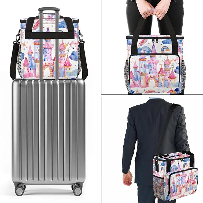 Unicorn Castle Rainbow Coffee Maker Carring Bag, Large Insulated Storage - Image 7