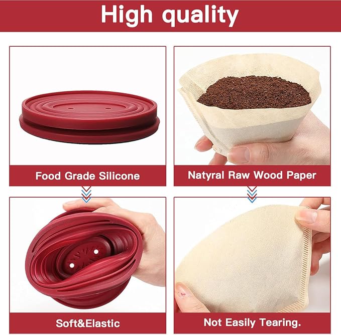 Collapsible Pour Over Coffee Dripper Set - Image 4