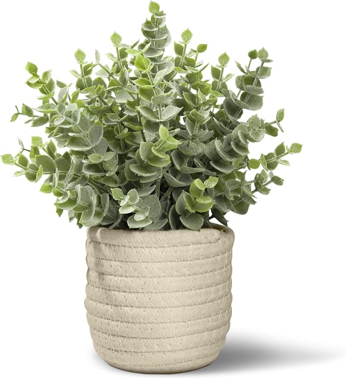 Hopewood Faux Plants, Fake Plants Eucalyptus Potted by Hopewood