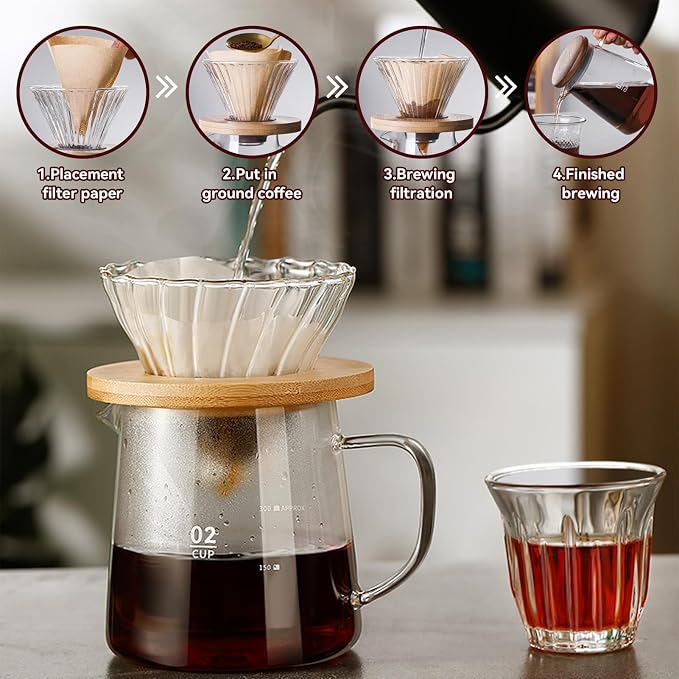 Small Glass Carafe, 16.9oz Glass Coffee Server - Image 4