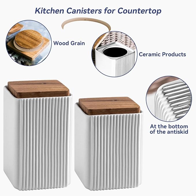 Ceramic Storage Jars Modern Elegant Highly Polished Airtight Storage Canisters - Image 3
