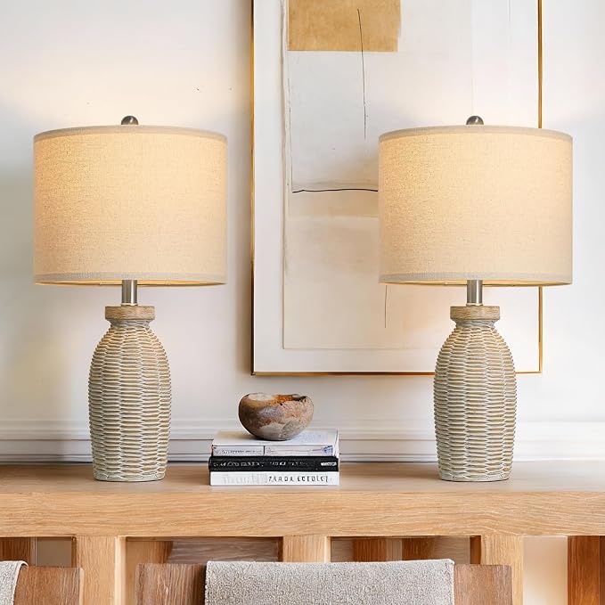 22.75" Table Lamps for Living Room Small Lamps for Bedroom Bedside Lamps Set of - Image 3