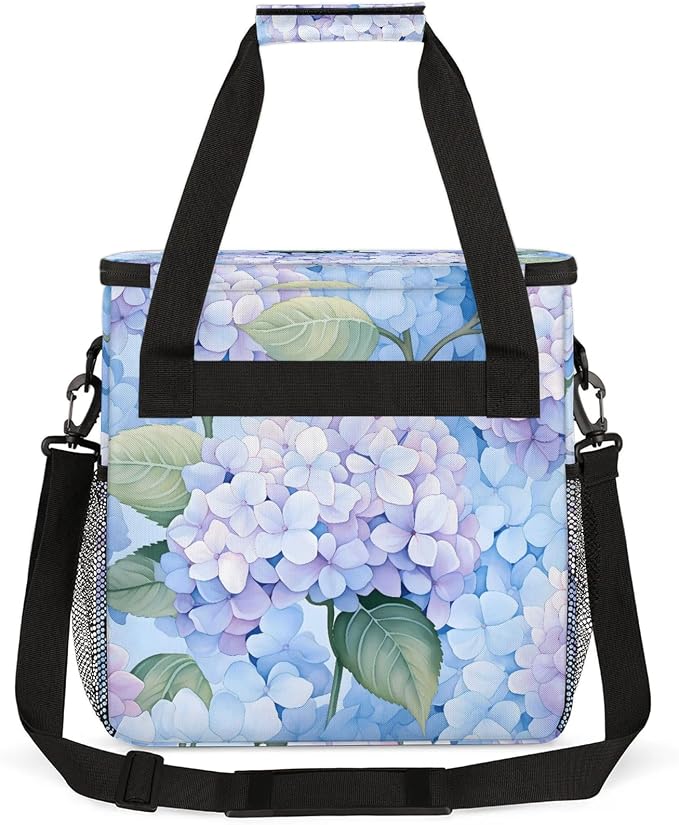 Hydrangea Flower Coffee Maker Carring Bag, Large Insulated Storage Organizer - Image 5