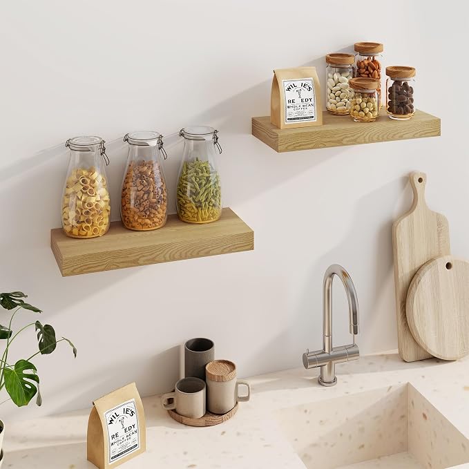 Fun Memories Floating Shelves for Wall, 20Inch Floating Shelves Set of 2 - Image 4