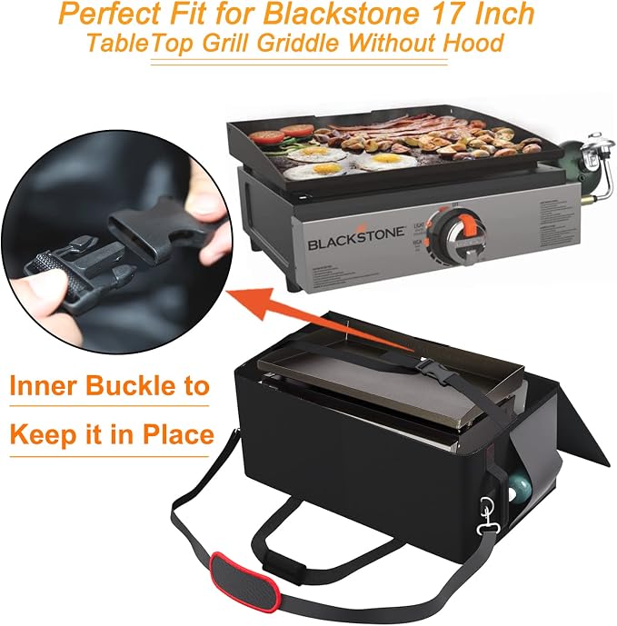 17" Griddle Carry Bag Fits Blackstone 1971 Heavy Duty Flat Top Grill, Fit - Image 3