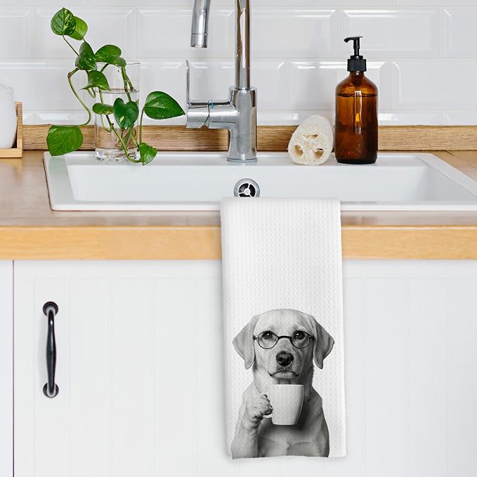 Funny Labrador Retriever Coffee Bar Kitchen Dish Towels, Labrador Retriever - Image 3