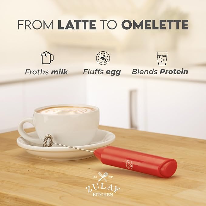 Zulay Kitchen Powerful Milk Frother AA Batteries Included – Ultra Fast Handheld - Image 6
