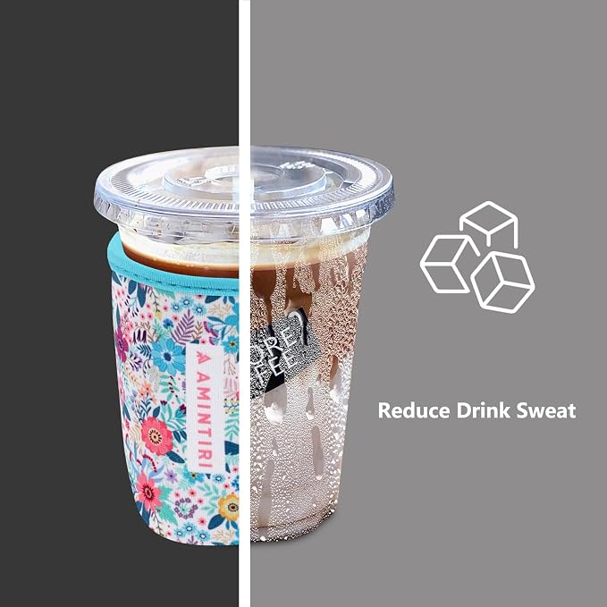 3 Pack Reusable Sleeve for Iced Coffee Cup, Coffee Neoprene Sleeve for Iced&Hot - Image 3