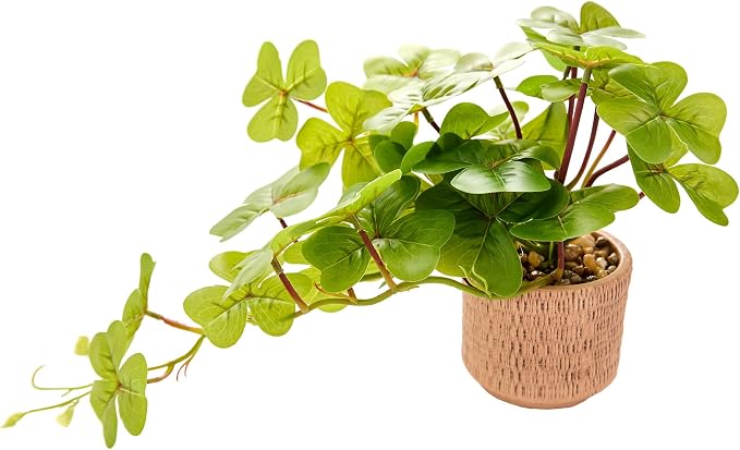 Hanging Clover Leaf Faux Plant 9'' Cascading Artificial Greenery in Rustic by EZBOHO