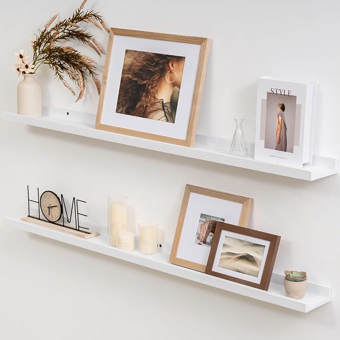 Acovy Solid Ash Wood Picture Ledge Shelf, 36 Inch Floating Shelves by Acovy