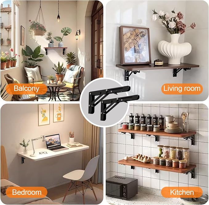 Folding Shelf Brackets 18 inch Foldable Shelf Bracket Heavy Duty Collapsible - Image 8