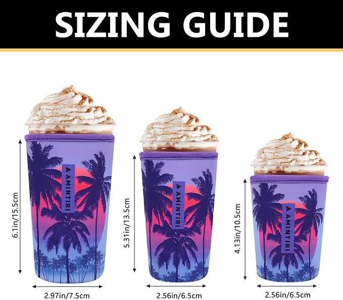 3 Pack Reusable Sleeve for Iced Coffee Cup, Coffee Neoprene Sleeve for Iced&Hot - Image 3
