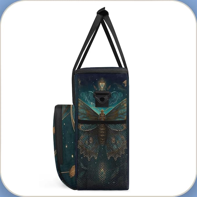 Butterfly Retro Vintage Coffee Maker Carring Bag, Large Insulated Storage - Image 4