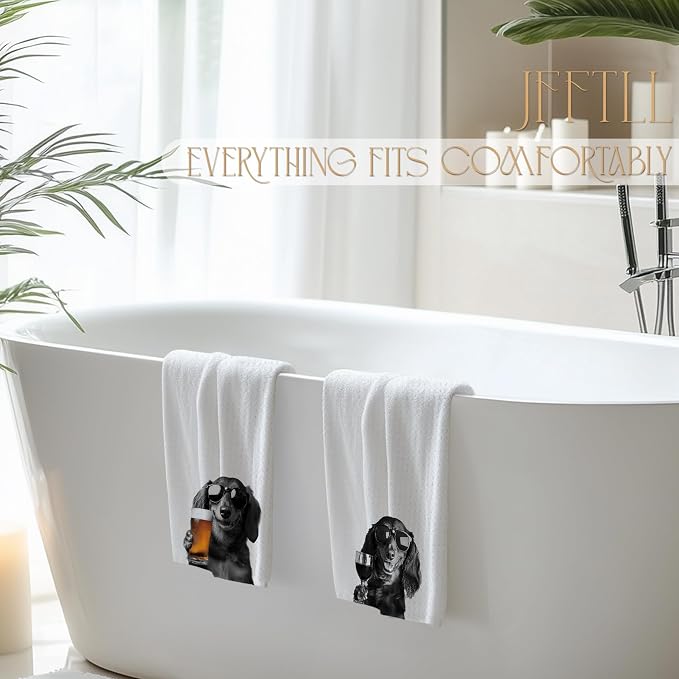 Funny Dachshund Kitchen Towels Set of 2, Funny Kitchen Decor, Wine Bar Decor - Image 5