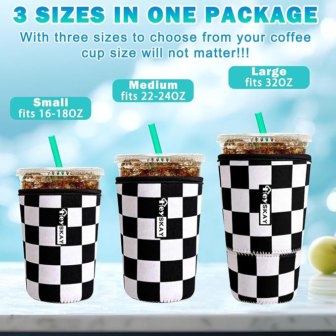 HEYSKAY Insulated Coffee Cup Sleeves Reusable Neoprene Iced Coffee Sleeve - Image 3