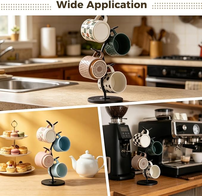 Mug Tree Stand for 4 Cups, kitchen counters, tea stations, and cup drying - Image 5