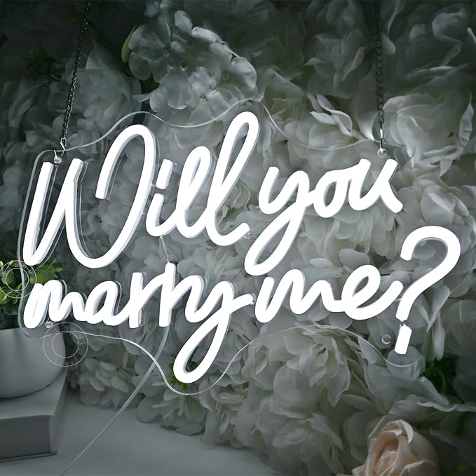 SYLHOME Will You Marry Me ? Led Neon Light Sign Hanging Proposal Wedding Party - Image 6
