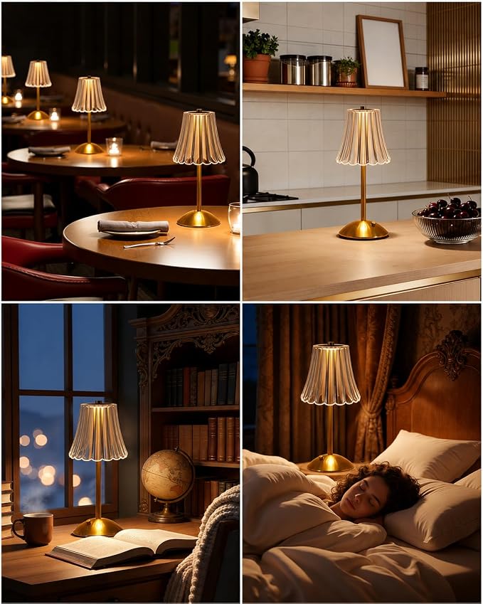 Nusogon Rechargeable Cordless Table Lamp, Touch Control Crystal Desk Lamp - Image 7