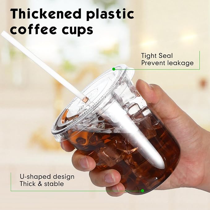 Ziliny 50 Sets 14 oz Clear Plastic Cups - Image 4