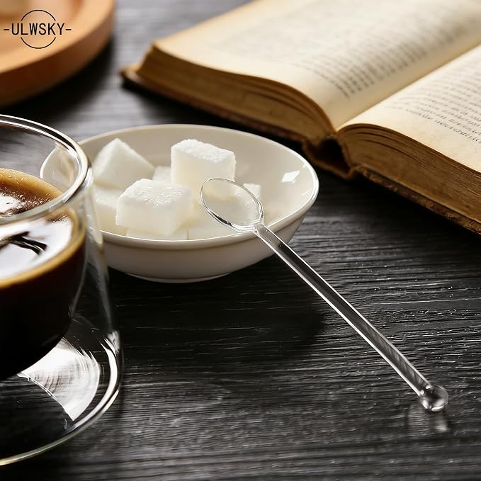 10Pcs Clear Glass Spoons, Heat Resistant Glass Teaspoons, 5.8inch Mini Coffee - Image 6