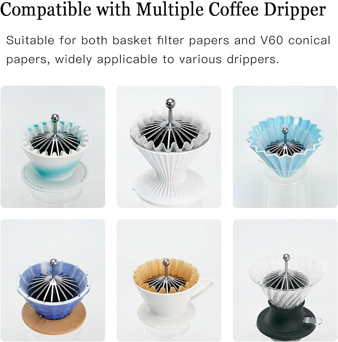 Filter Paper Presser All Metal Coffee Filter Shape Retainer Pre-pour Tool - Image 6