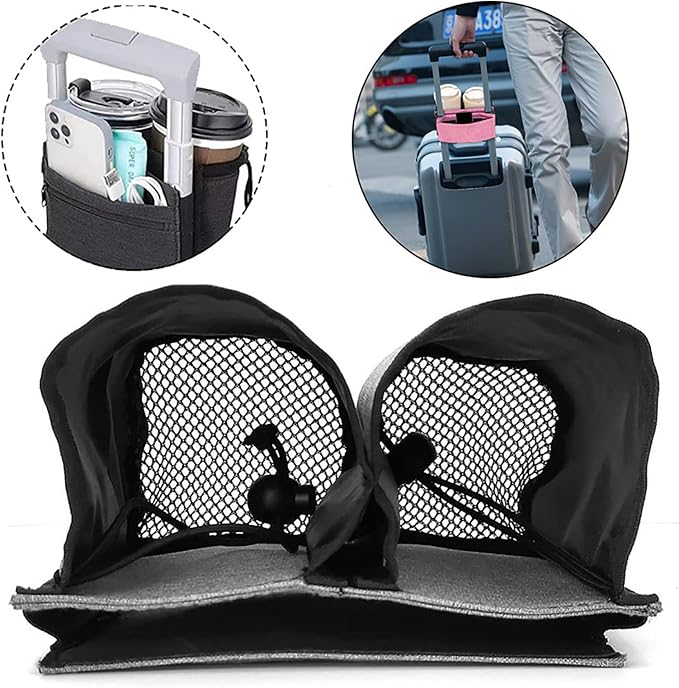 Luggage Cup Holder, Travel Gear, Drink Carrier Hold Two Coffee Mugs, Fits Roll - Image 5