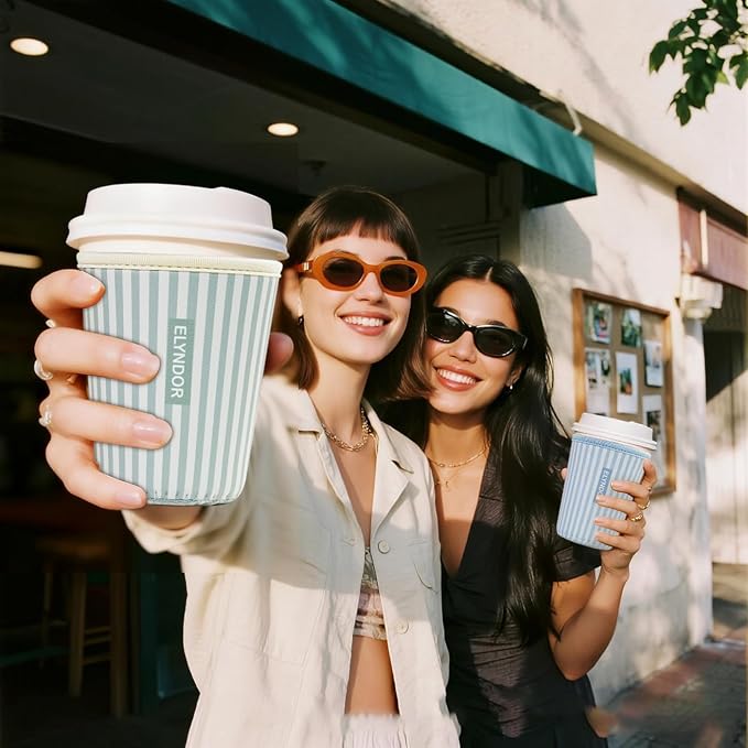 Reusable Insulated Sleeve for Iced Coffee Cup, Coffee Neoprene Sleeve for Cold - Image 7