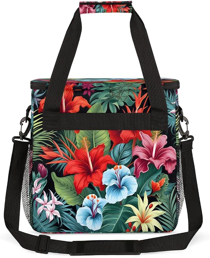 Tropical Palm Leaves Hibiscus Flowers Coffee Machine Bag Compatible - Image 5