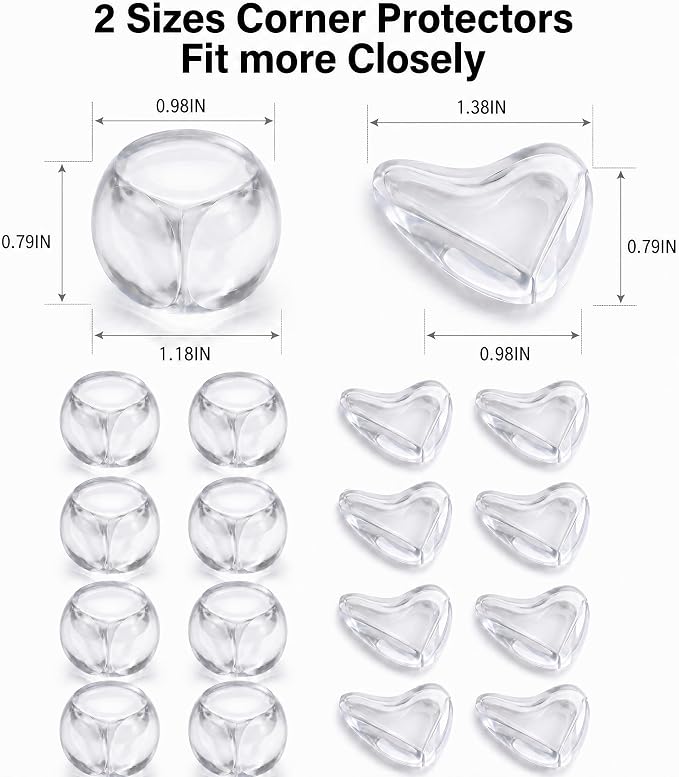16 Pack Clear Baby Corner Protectors – Teardrop-Shaped & Spherical Furniture - Image 2