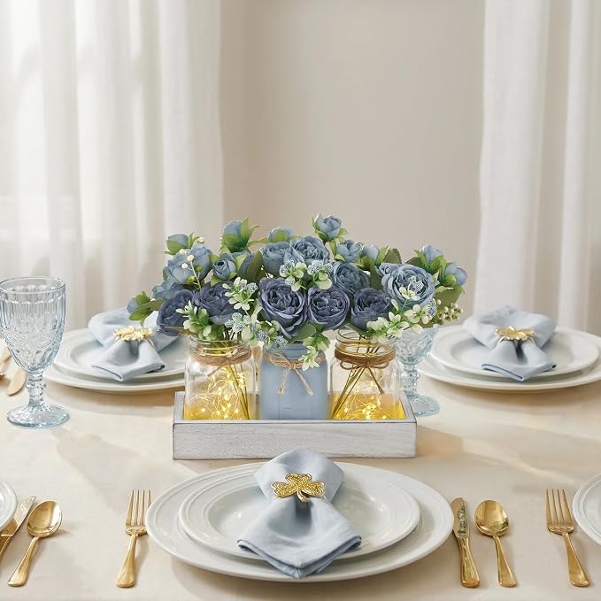 Mkono Mason Jar Lights Centerpiece Table Decor - Image 2
