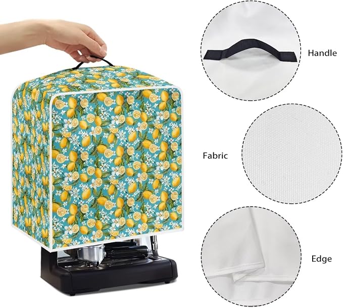 Lemon Print Coffee Maker Dust Cover Theme Appliance - Image 5