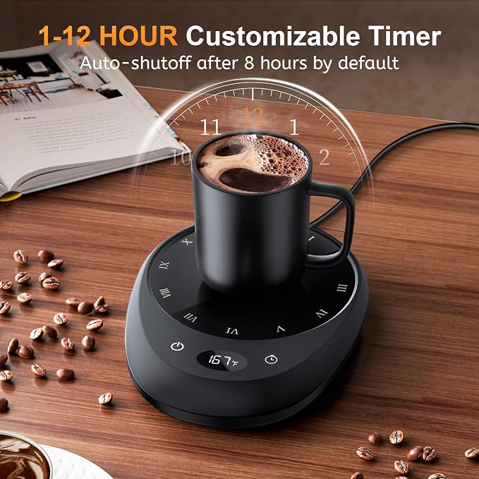 MEION Coffee Mug Warmer for Desk, Coffee Cup Warmer, 4 Temp Settings & 1-12H - Image 4