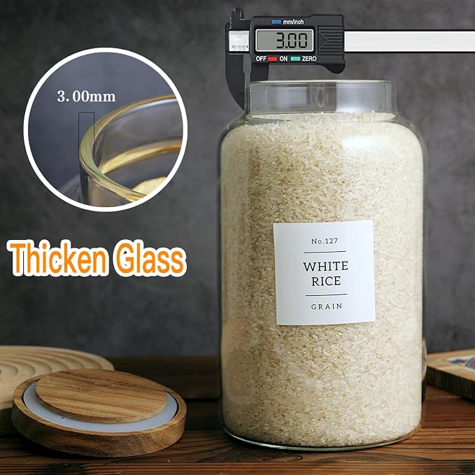 CZHQSMZ Set of 2 Large Glass Jar - Image 2