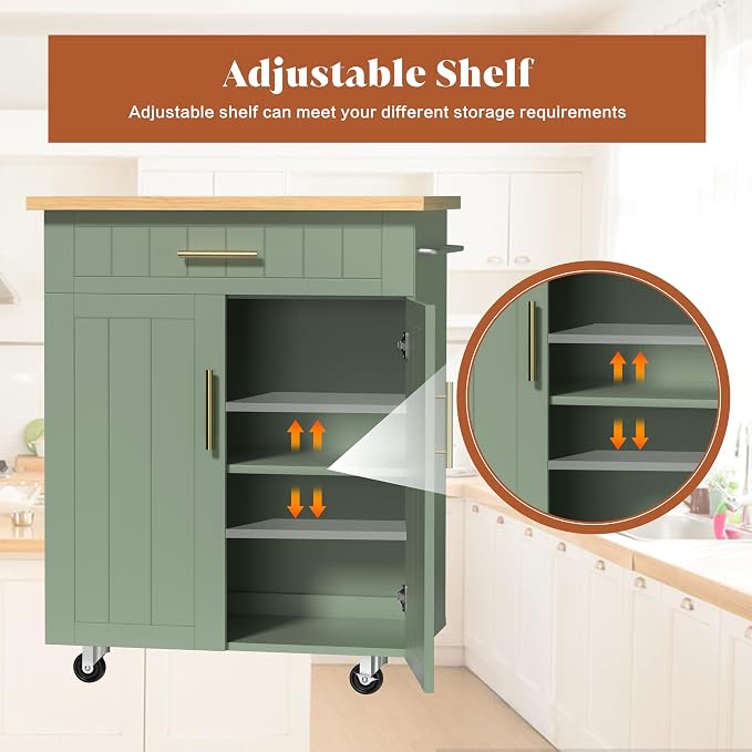 JY QAQA 26" Kitchen Island on Wheels - Image 5