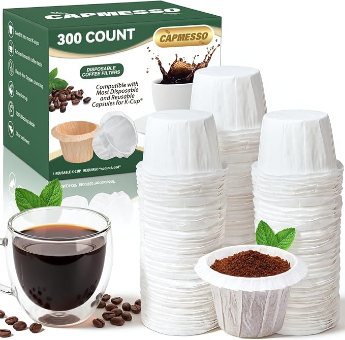 CAPMESSO Disposable Coffee Paper Filters Replacement Kerig Filter Compatible by CAPMESSO