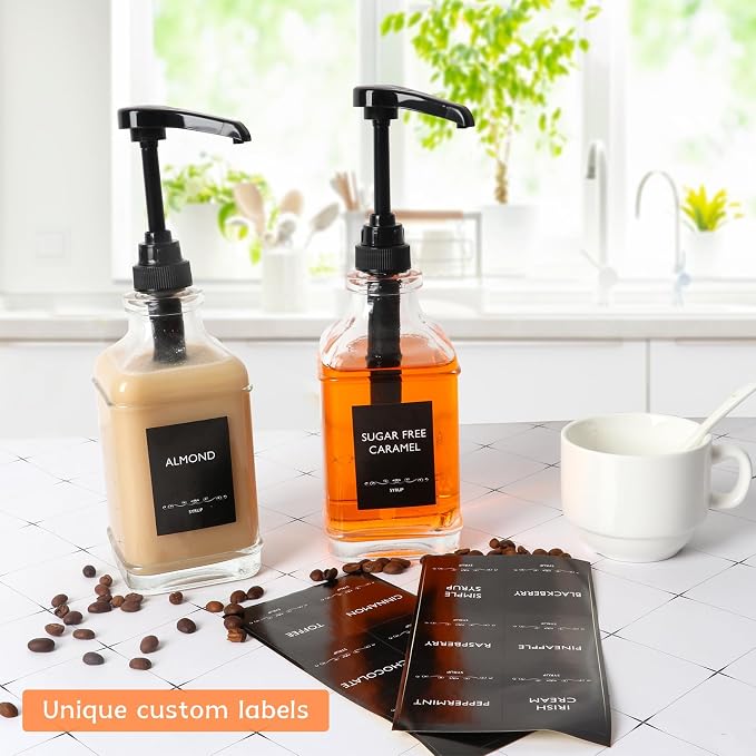Coffee Syrup Dispenser 16 oz 2 Pack, Syrup Dispenser - Image 6