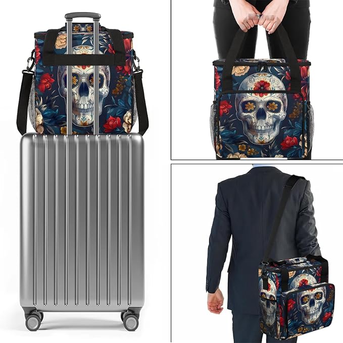 Sugar Skull Skeleton Head Day Of The Dead Coffee Maker Carring Bag, Large - Image 7