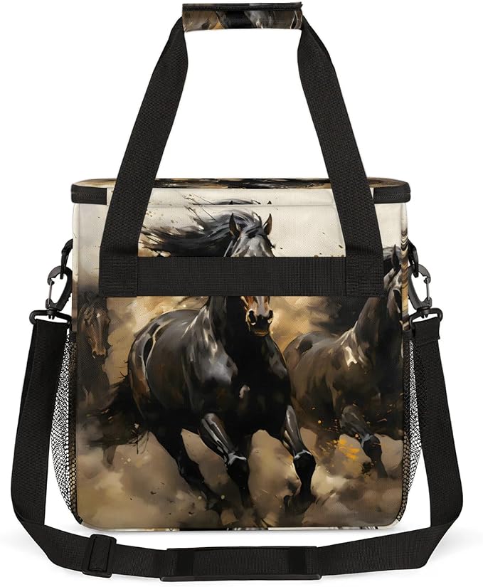 Horse Coffee Maker Carring Bag, Large Insulated Storage Organizer Case Tote Bags - Image 5