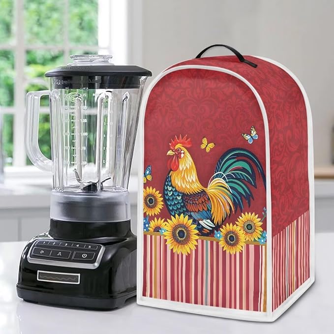 Rooster Butterfly Sunflower Blender Dust Cover, Anti Fingerprint Polyester - Image 5