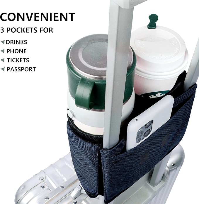 riemot Luggage Travel Cup Holder Free Hand Drink Carrier - Image 3