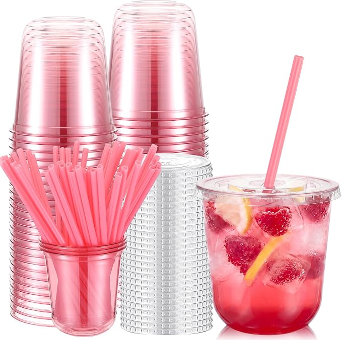 Ziliny 50 Sets Clear Plastic Cups by Ziliny