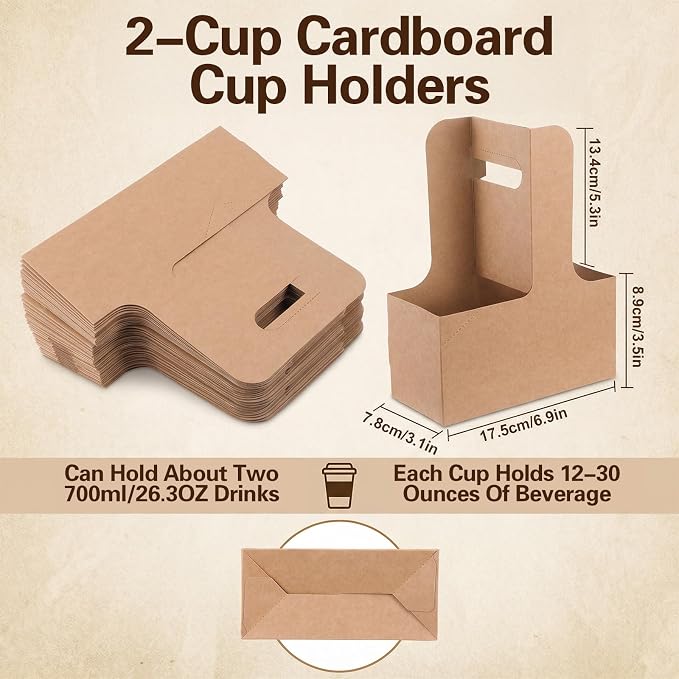 100 Pack 2-Cup Drink Carrier - Image 2