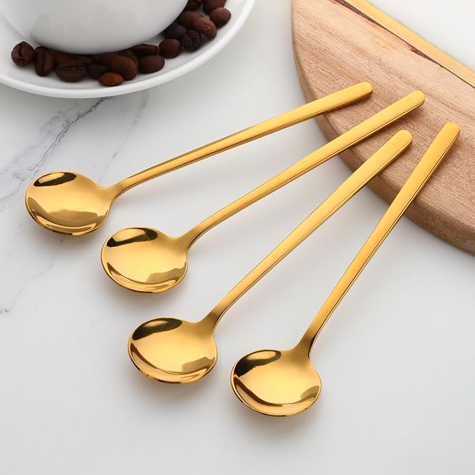 TEHAHA 8 Pcs Coffee Spoons, Stainless Steel Espresso Spoon，5.3 Inches Mini Tea - Image 4